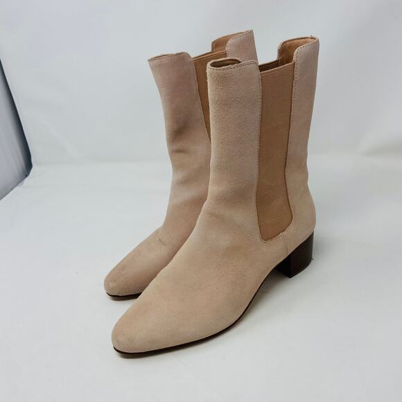 J. Crew Shoes - J. Crew Pale Pink Suede Slip-On Ankle Boots Size 6